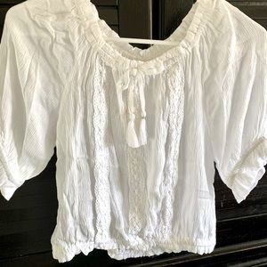 Justice Girls white peasant top.